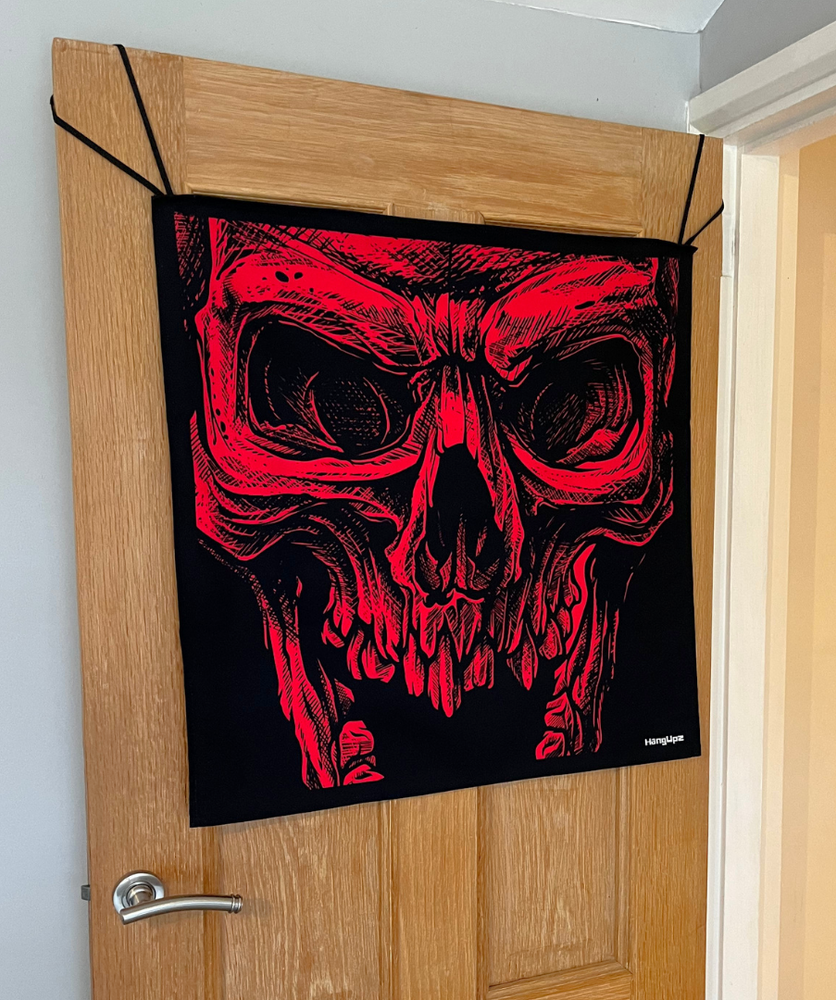HANGUPZ Scary Zombie Skeleton Face Door-Hang Original Large Hanging Halloween Decoration Gift For Boys Girls