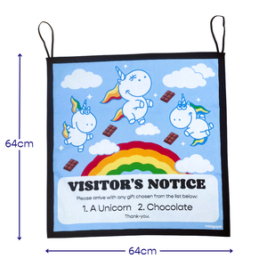 HANGUPZ 'Unicorns & Chocolate' Large Fun Sign Kid's Bedroom Door Decoration Gift For Girls Boys