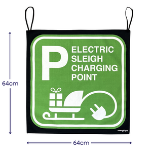 HANGUPZ 'Electric Sleigh Charging Point' Fun Large Door-Hang Original Christmas Decoration