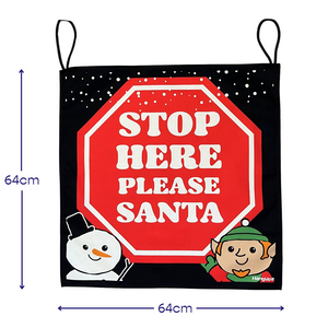HANGUPZ 'Stop Here Please Santa' Kid's Bedroom Door Large Original Hanging Christmas Decoration
