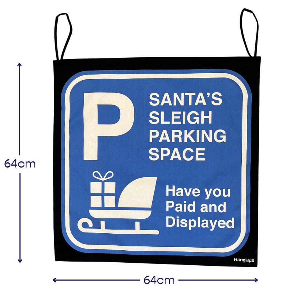 HANGUPZ 'Santa Sleigh Pay & Display Parking Space' Fun Large Door-Hang Original Christmas Decoration