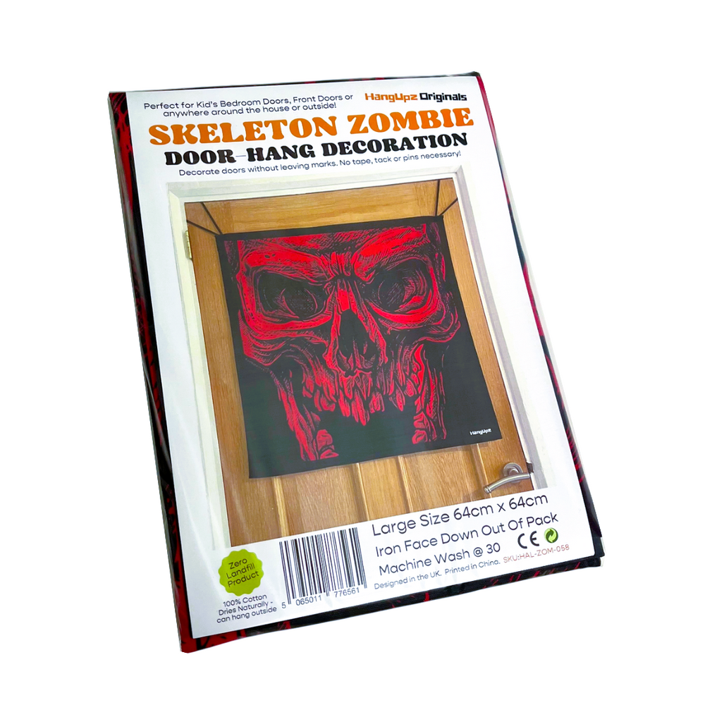 HANGUPZ Scary Zombie Skeleton Face Door-Hang Original Large Hanging Halloween Decoration Gift For Boys Girls