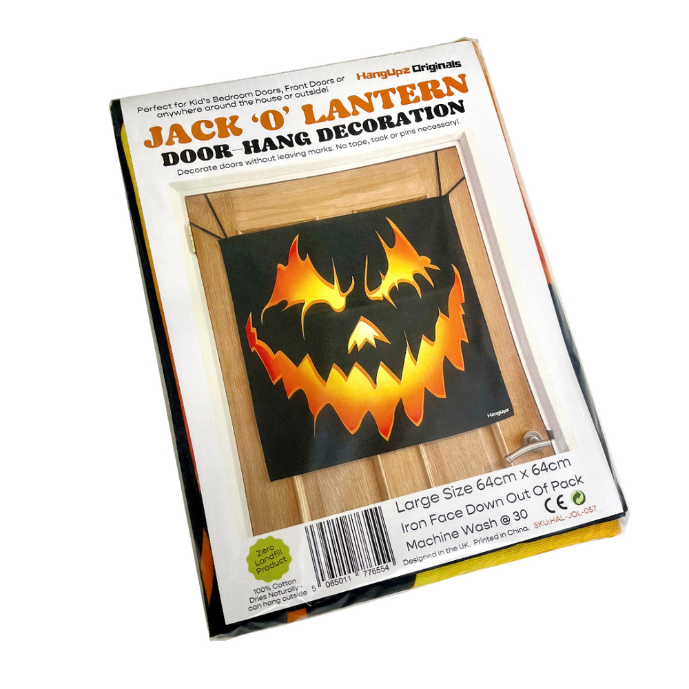 HANGUPZ Scary Jack O Lantern Face Door-Hang Original Large Hanging Halloween Decoration Gift For Boys Girls