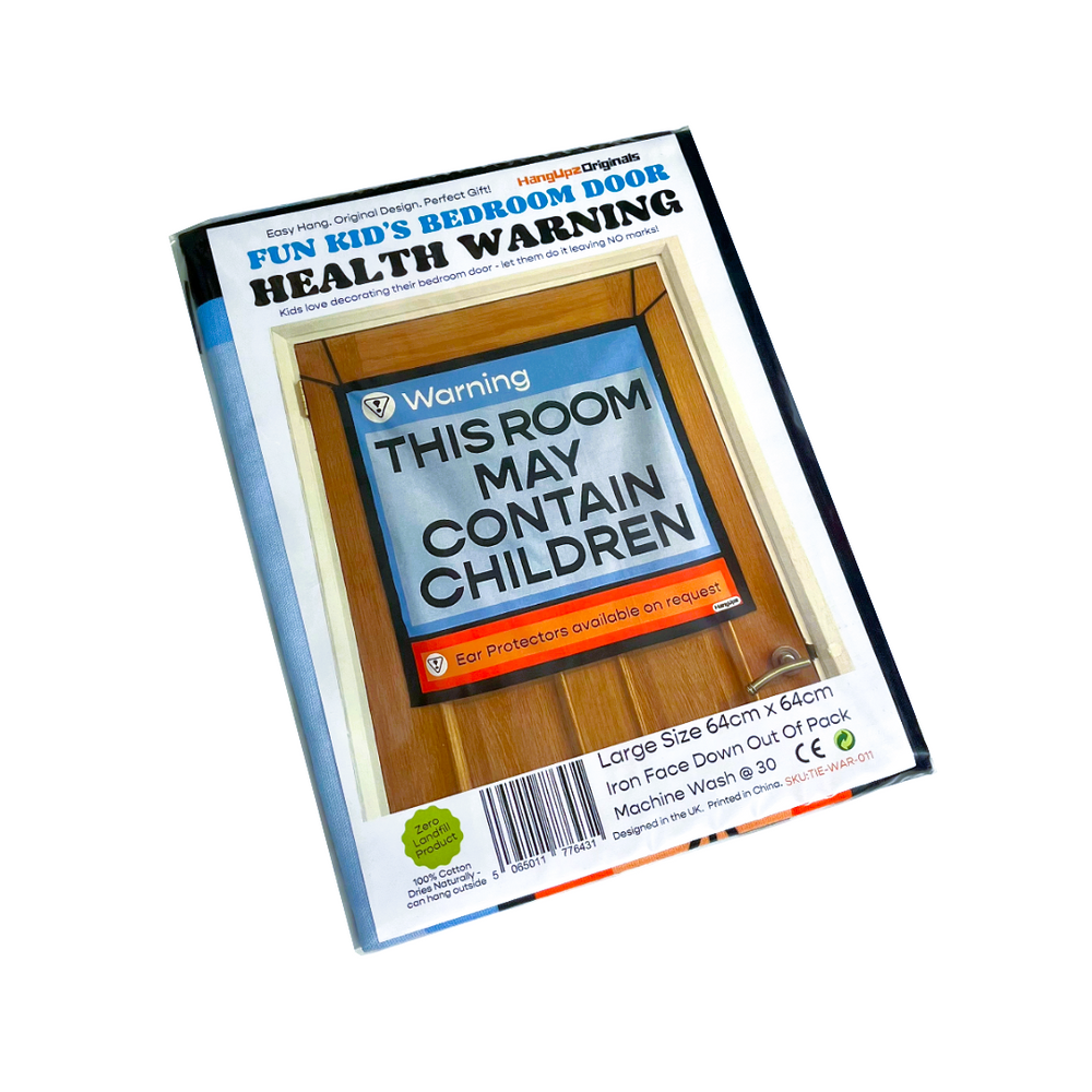 HANGUPZ Fun 'Health Warning Sign' Large Kid's Playroom/Bedroom Door Decoration Original Gift For Boys Girls