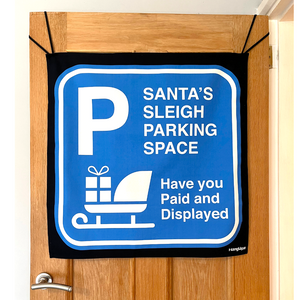 HANGUPZ 'Santa Sleigh Pay & Display Parking Space' Fun Large Door-Hang Original Christmas Decoration