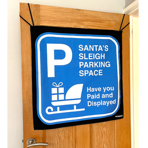HANGUPZ 'Santa Sleigh Pay & Display Parking Space' Fun Large Door-Hang Original Christmas Decoration