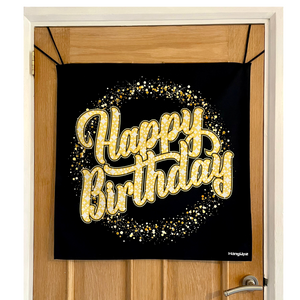 HANGUPZ Sparkly 'Happy Birthday' Door-Hang Banner Large Original Front Door Bedroom Door Decoration